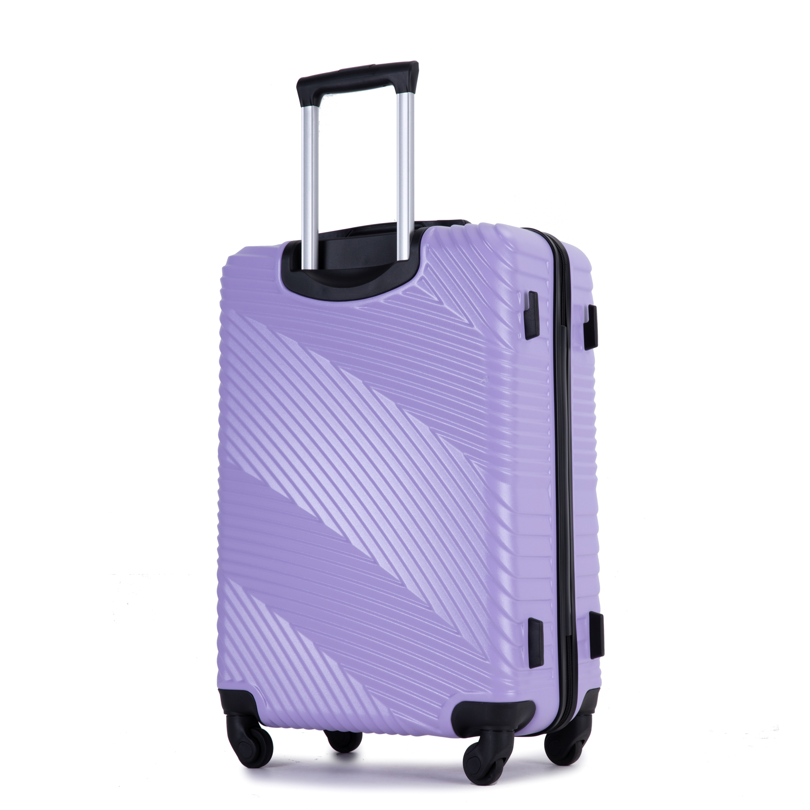 3 Piece Luggage Sets PC+ABS Lightweight Suitcase with Two Hooks Spinner Wheels (20/24/28) Light Purple - Image 11