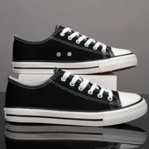 Lace Up Round Toe Canvas Sneakers