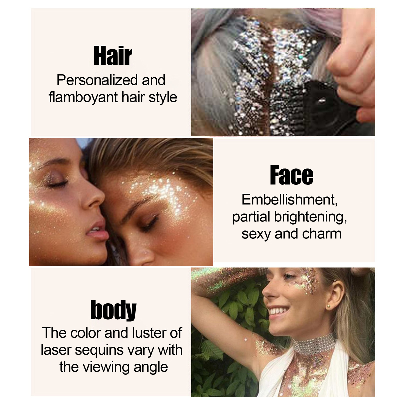 EELHOE Shining Body Skin Gel (Silver) Makeup - Image 5