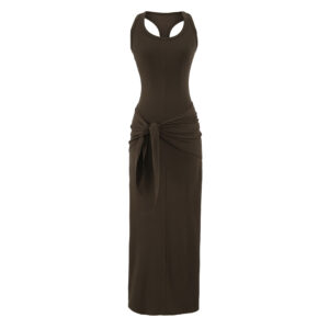 V-Neck Fitted Strappy Dress