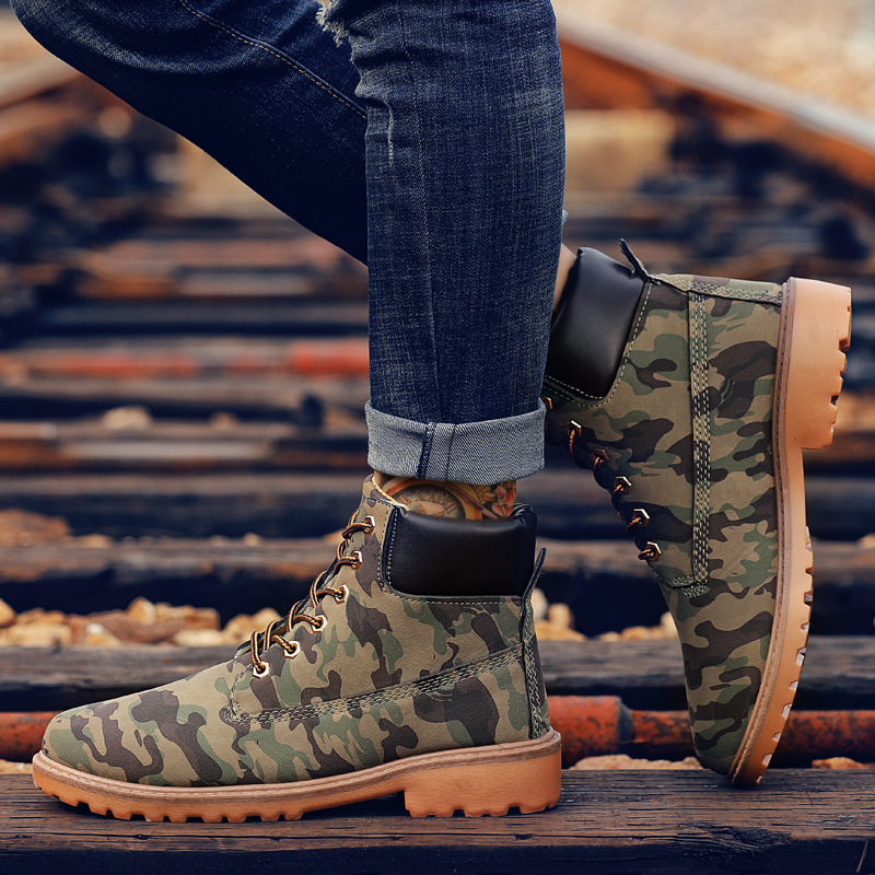 Fashionable high top Martin boots for men - Image 2