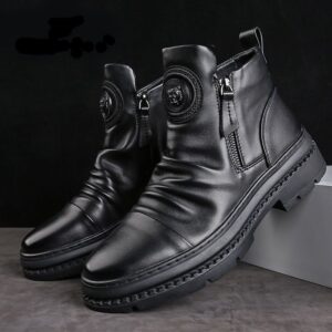 Men's versatile zipper shoes Korean version