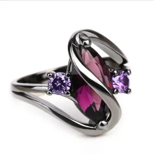 Luxury Vintage Purple Zircon Crystal Colorful Rings