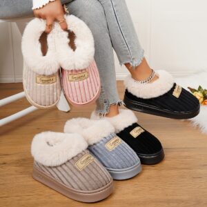 Women’s Warm Velvet Indoor Slippers — Lightweight, Cushioned EVA Sole, Soft Lining, Comfortable for Home & Travel