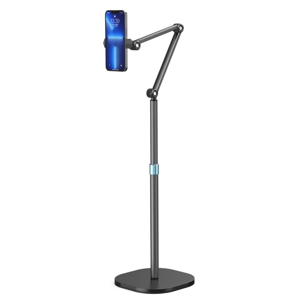 Support sur pied télescopique et articulé pour smartphone et tablette — Bras orientable 360°